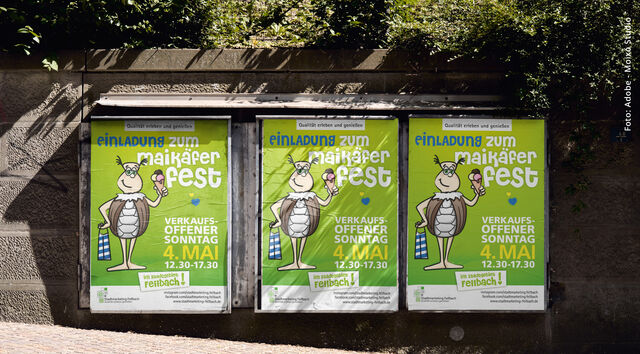 Einladung zum Maikäferfest 2025 in Fellbach mit stadtmobil Infostand.